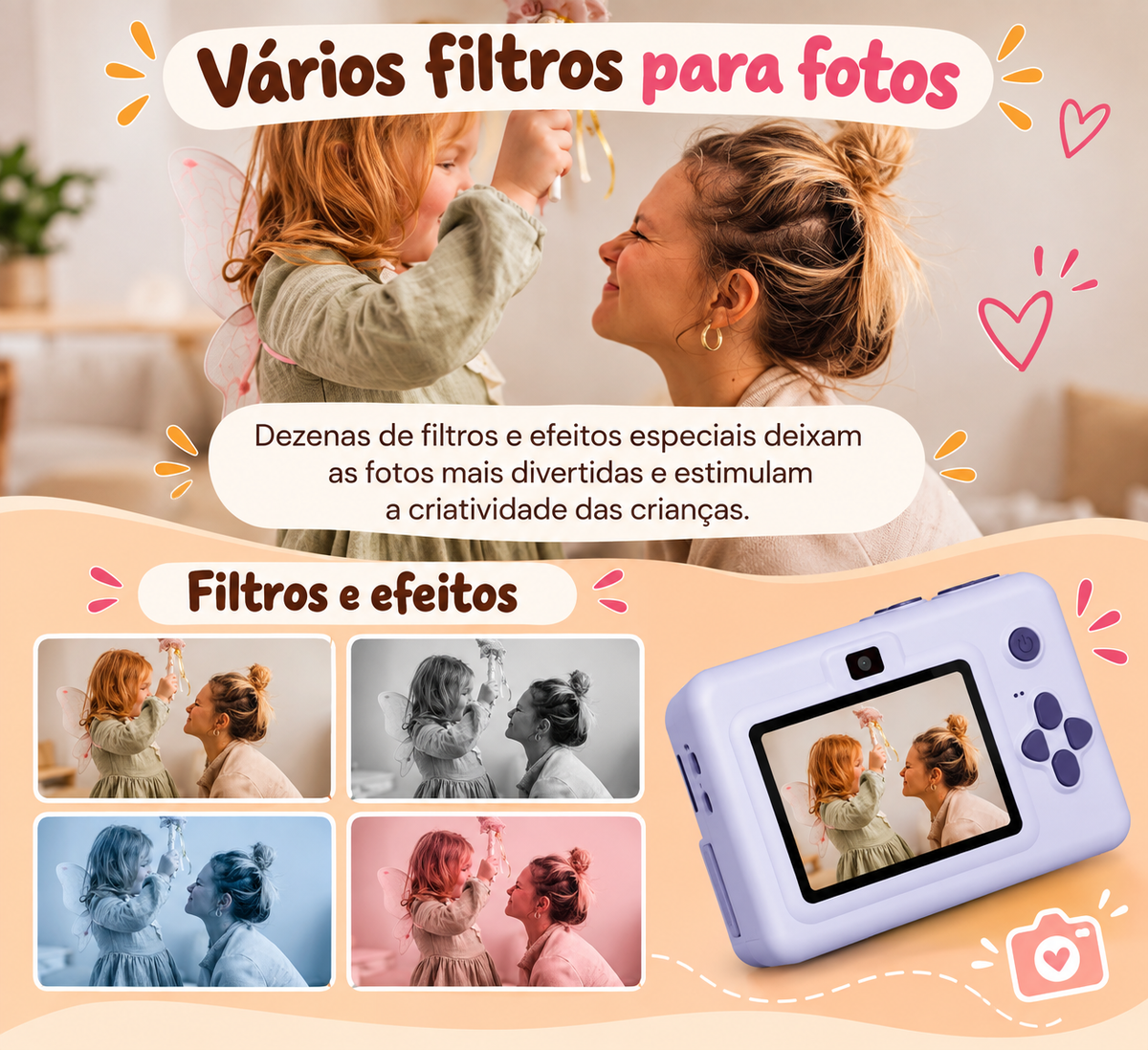 📸 Câmera Infantil Mágica com Impressora Instantânea – Fotos e Diversão em Qualquer Lugar!